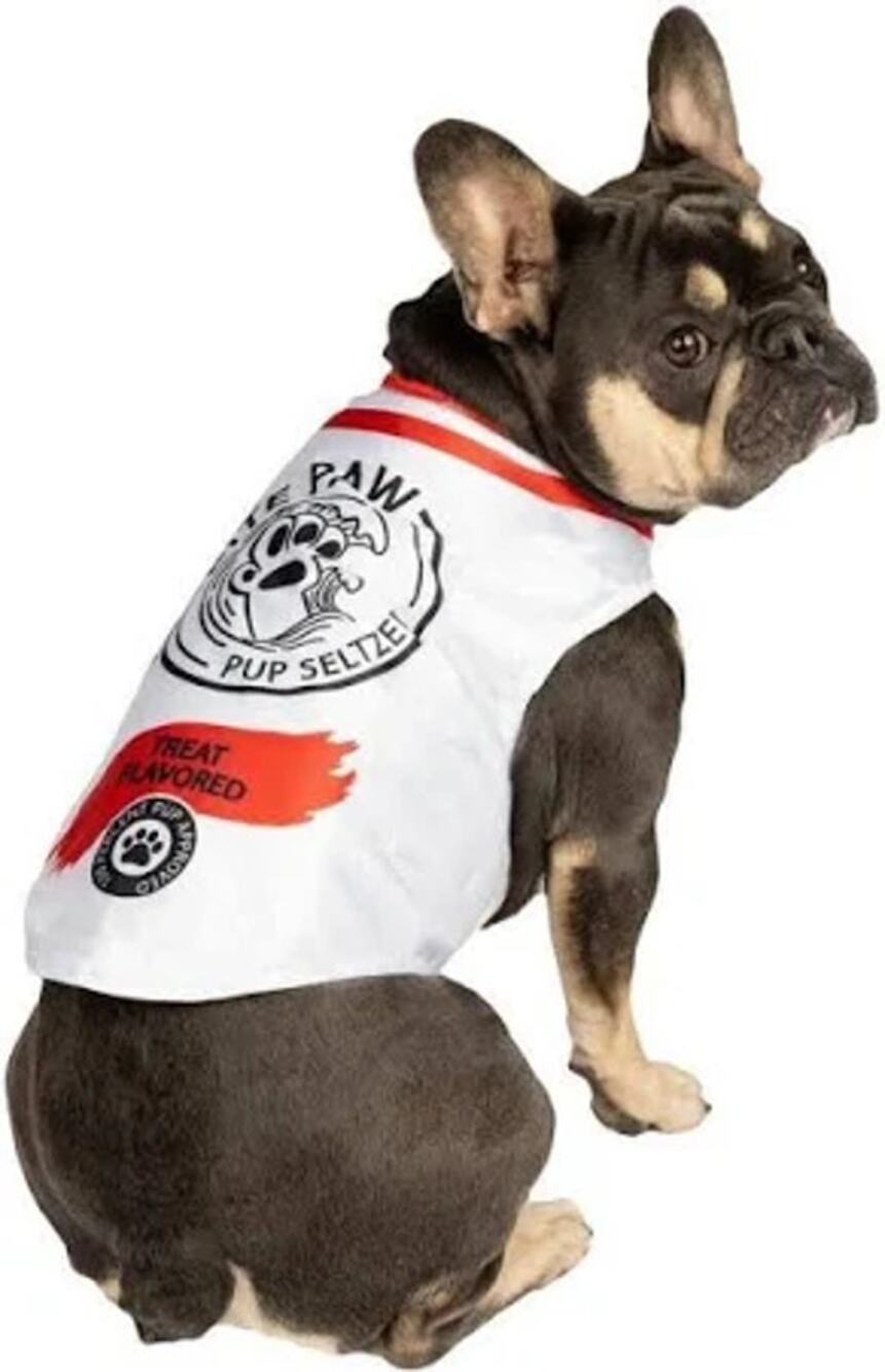 NWT New Party Dog White Bite Paw Pup Seltzer Costume Puppy Size XS/Small